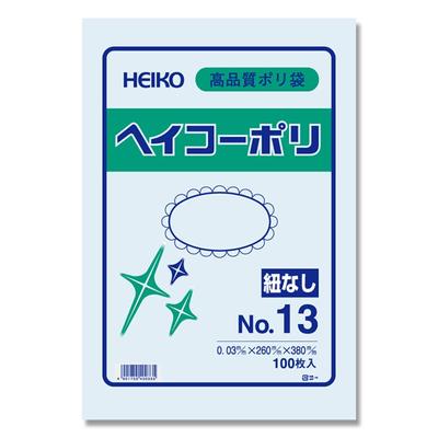 Shimojima Heiko Plastic Bag Heiko Poly 13 Thick No String 100 Pieces 006611301 Width 260 Height 380mm No. 0.03mm