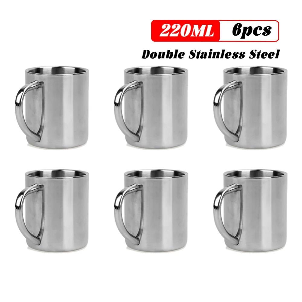 Stainless Steel Mug Coffee Cup Camping Mug Metal Coffee Tea Cup Mug Portable Milk Tea Cup Tumbler Water Mug Outdoor Drinking Cup