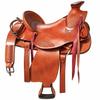 Western Horse Saddle Handmade Basket Weave Tooled Leather