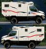Black+Red Vinyl Stickers For Caravan Travel Trailer Camper Van Stripes Graphics