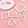 8pcs/set 3D Cookie Cutter Set DIY Biscuit Mold Cartoon Plastic Gingerbread House Mould  Chrismas