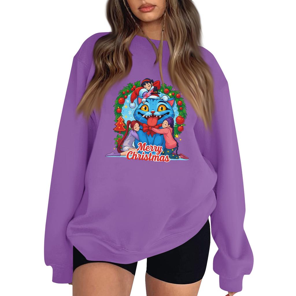 Women's Fashion Long-Sleeve Pullover Sweatshirt With Fun Movie-Themed Print