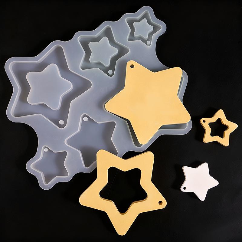Christmas Decor Mold Diy Christmas Tree Ornament Star Pendant Mold Christmas-Themed Star Ornament Mold For Holiday Decoration