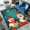 Snowman Polyester Area Rug with Non-Slip Backing – Durable Crystal Velvet Carpet, Festive Design for Home, Cafe & Hotel Decor,