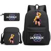 3Pcs/set Cartoon Printed Backpack with Shoulder Bag Pencil Case for Teenager Student Boy Girl School Bag Large Capacity Waterproof Bookbag Kid Gift