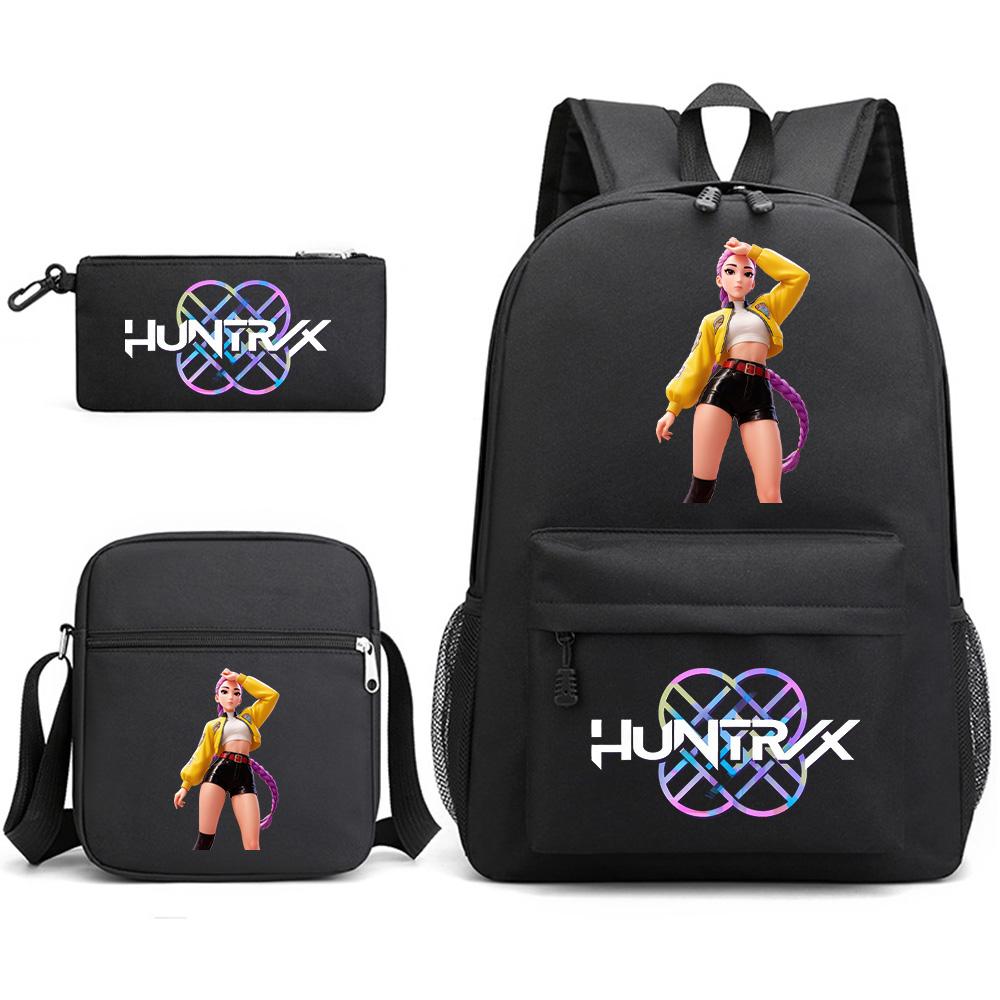 3Pcs/set Cartoon Printed Backpack with Shoulder Bag Pencil Case for Teenager Student Boy Girl School Bag Large Capacity Waterproof Bookbag Kid Gift