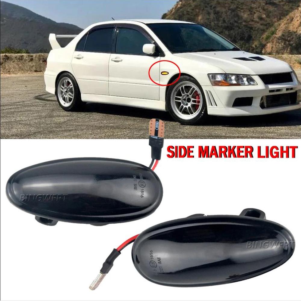 2PCS LED Dynamic Side Marker Lights Arrow Turn Signal Lamps For Mitsubishi Pajero Sport K9 Galant Outlander Lancer Freeca I-MievTurn Signal 2
