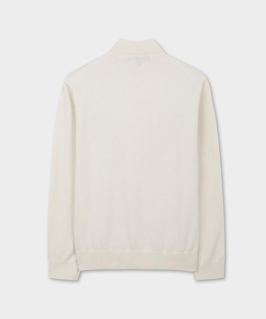 BROOKS BROTHERS Wool Cashmere Solid Half-Neck Sweater (Ivory) (Bbwumbf404)