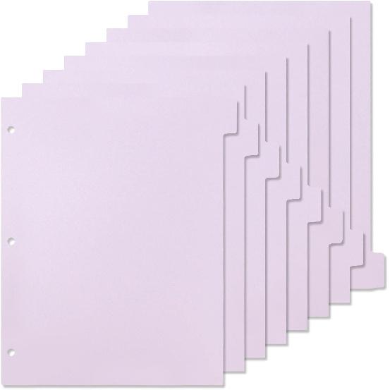 Koqye 8-Tab Binder Index Dividers for 3 Ring Binders, Colored Plastic Dividers withTabs, 3 Hole Punched Sturdy Dividers - Organize School and Office