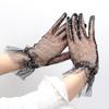Damen Sexy Spitze Handschuhe Transparentes Punkt Netz Kurze Tüll Fäustlinge Club Abschlussball Party Tanzen Fischernetz Weißes Kleid Atmungsaktiver Handschuh