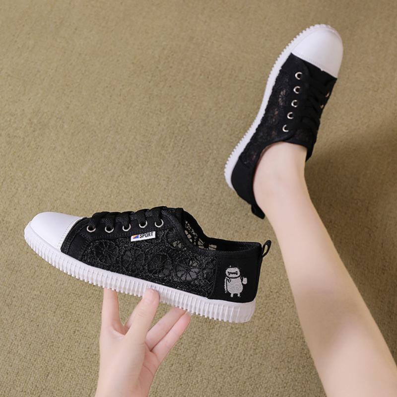 Trendy Vulcanized Shoes 2024 New Mesh Breathable Flat Sole Simple Comfortable Casual Women's Platform Sneakers Zapatos Mujer
