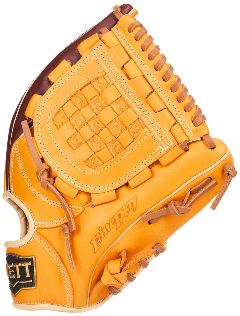 ZETT Soft Baseball Glove (Glove) Fine Play All-Round Oak Brown X Pastel Brown for Right-Hitched BRGB35420Z