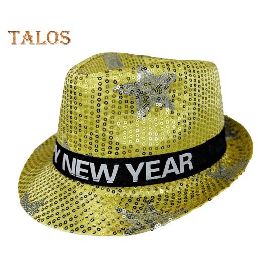 

Шляпа с пайетками С Новым годом Джазовая шляпа Винтажная ковбойская вечеринка в клубном стиле Фотореквизит Блестящая фетровая шляпа для взрослых Головной убор для косплея Праздники Карнавал золотистый