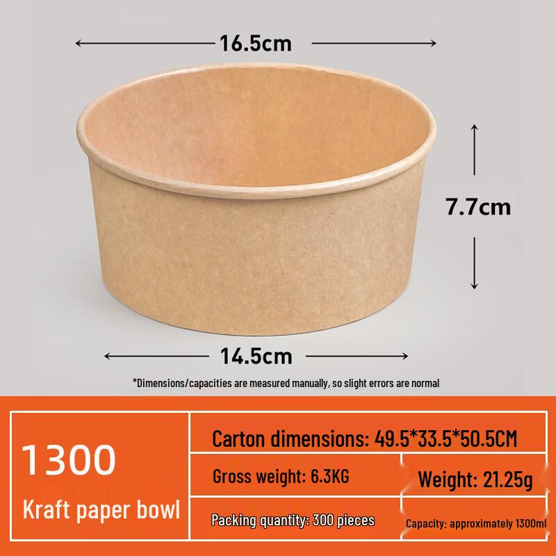 Disposable Round Food Containers with Lids 1300ml