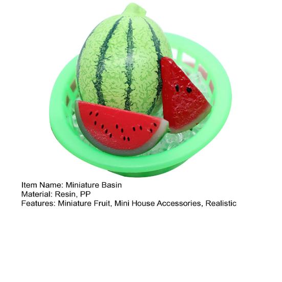 Mini Chilled Watermelon Set Miniature Basin with Cantaloupe Ice Cubes Mini