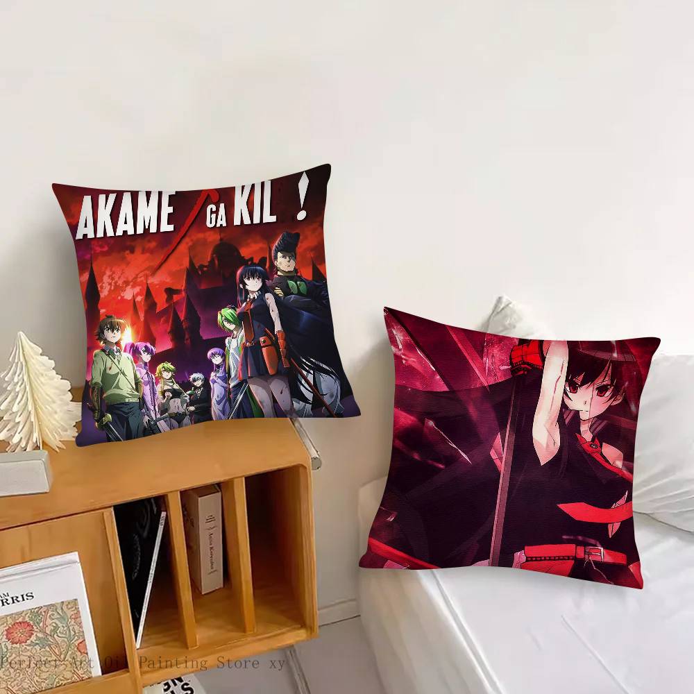 Anime Akame Ga Kill Pillow Case Square Pillow Bedroom Sofa Leisure Comfort Cushion Car Living Room Home Decoration