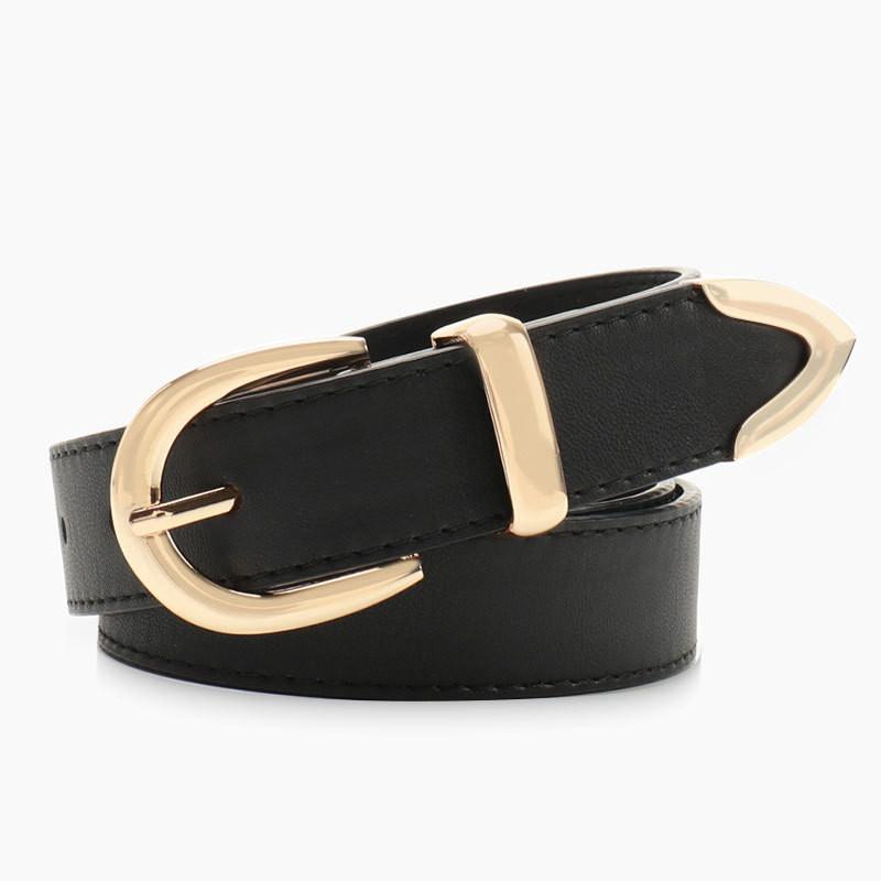 Simple Faux Leather Belt For Women With Alloy Buckle Suitable For Work And Daily Use