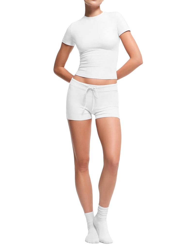 New European & American Women's Slim Fit Round Neck Short-Sleeve T-shirt Set