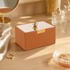 Dustproof PU Leather Desktop Storage Box Lined Interior with