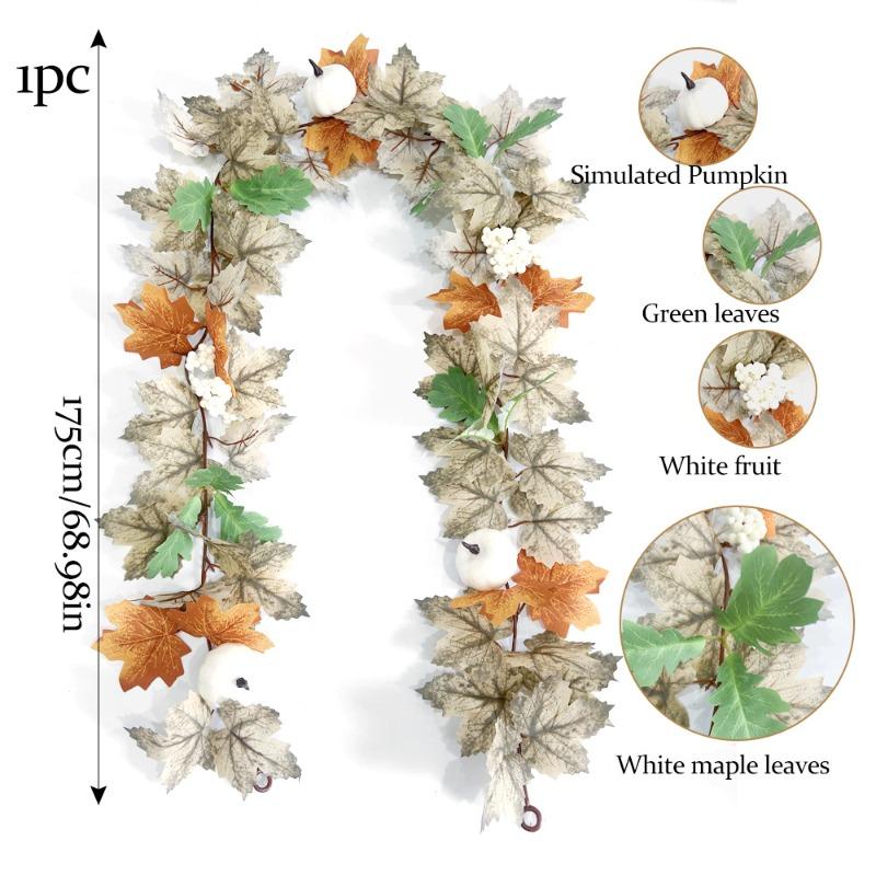 Artificial Black Maple Leaf Vine Halloween Home Vine Decoration Wall Hanging Landscape Arrangement