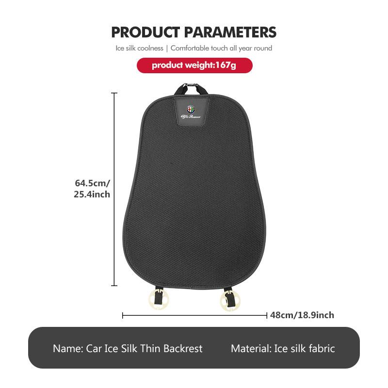 Car Logo Ice Silk Seat Cushion Backrest Pad Waist Protector Mat For Alfa Romeo 159 Giulietta Giulia 147 Mito 156 159 166 GT