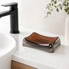 Seifenschale mit Wasserauffangschale, Modernes Design Abflussseifenschale, Tragbarer Waschbarer Seifenhalter, Leicht zu Reinigende Seifenaufbewahrung für Badezimmer Küche
