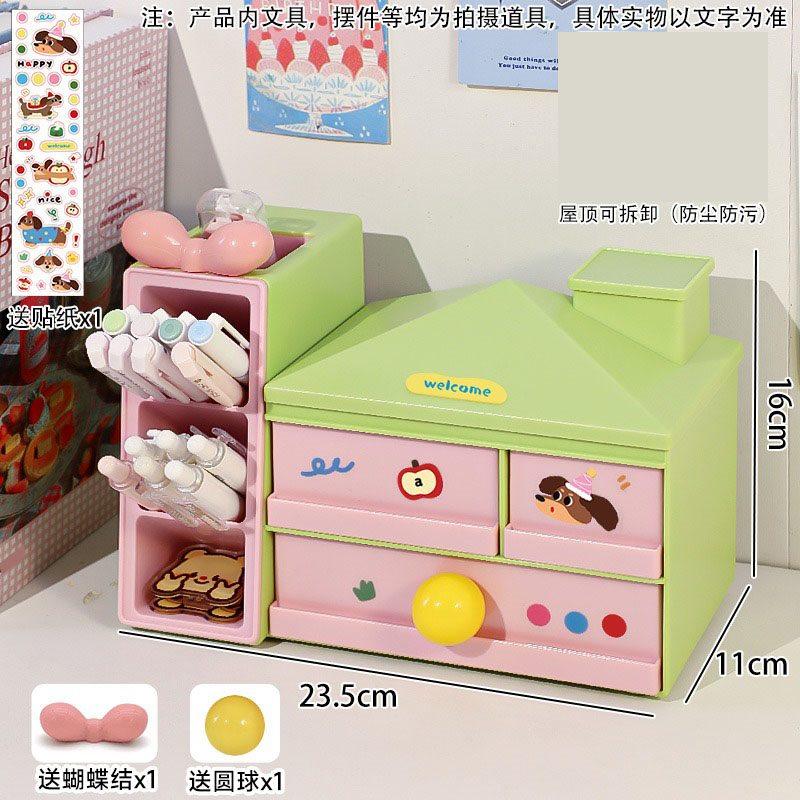 

1pcs Dopamine children s stationery storage box, colored pen shelf, student desktop slanted plug-in marker pen holder