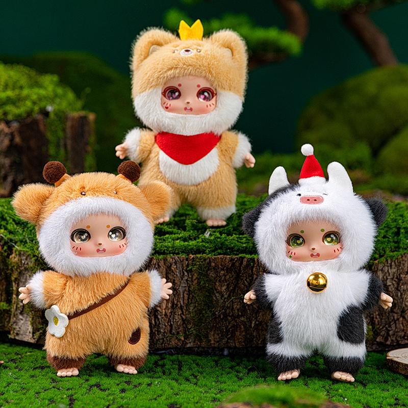 Non-Toxic Cute Animals Vinyl Face Plush Toys Colorful Dolls Popular Stuffed Plush Cow Deer Doy Toy Kid Creative Gifts Christmas Party Toys