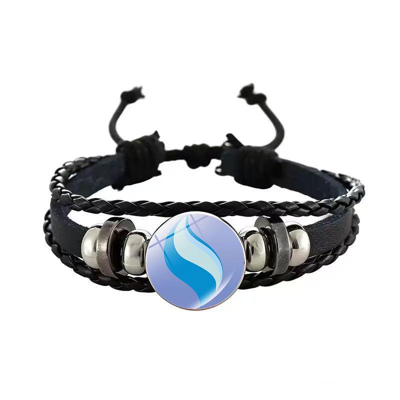 Pokémon Pikachu Black Leather Anime Bracelet