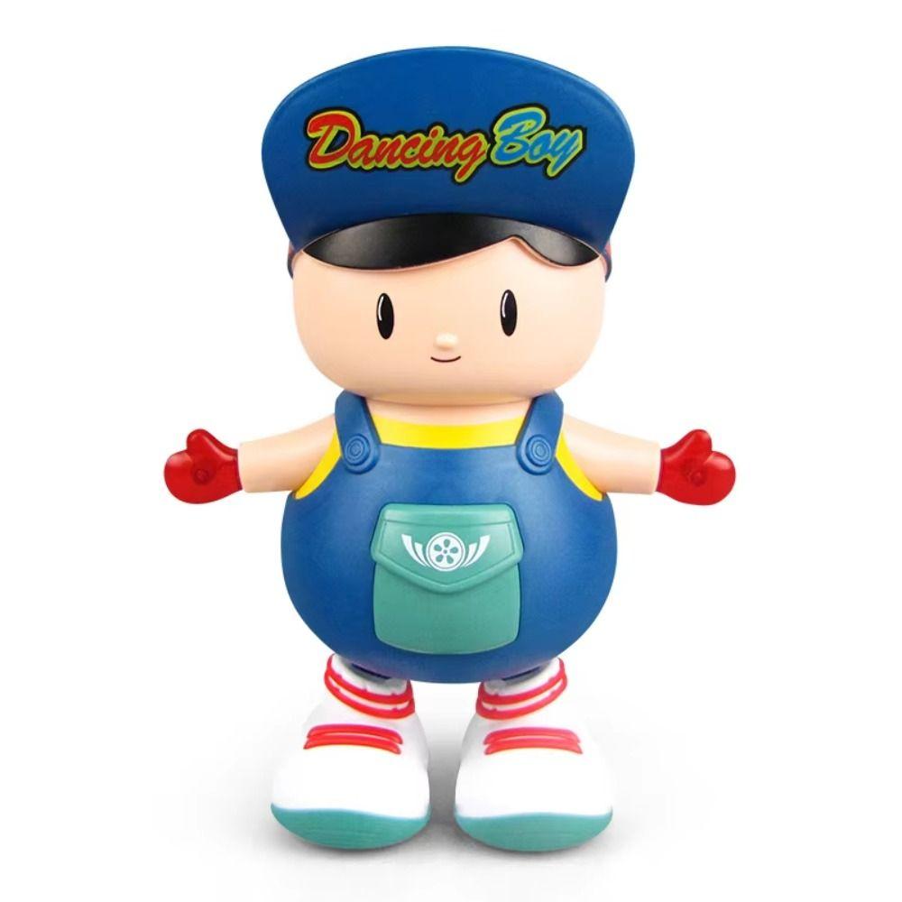 Figures LED Dancing Boy Figurine Plastic with Lights Dancing Swing Boy Collection Craft Decor Electric Boy Birthday Gift