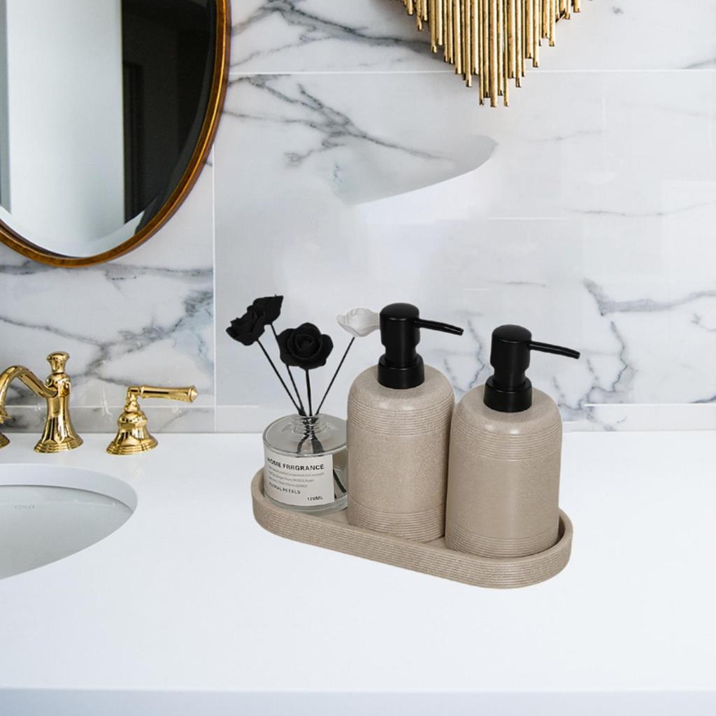 Resin Soap Dispenser Tray Kitchen Seasoning Jar Organizer Bathroom Jewelry Makeup Brushes Perfume Dispenser Tray for Home Decor