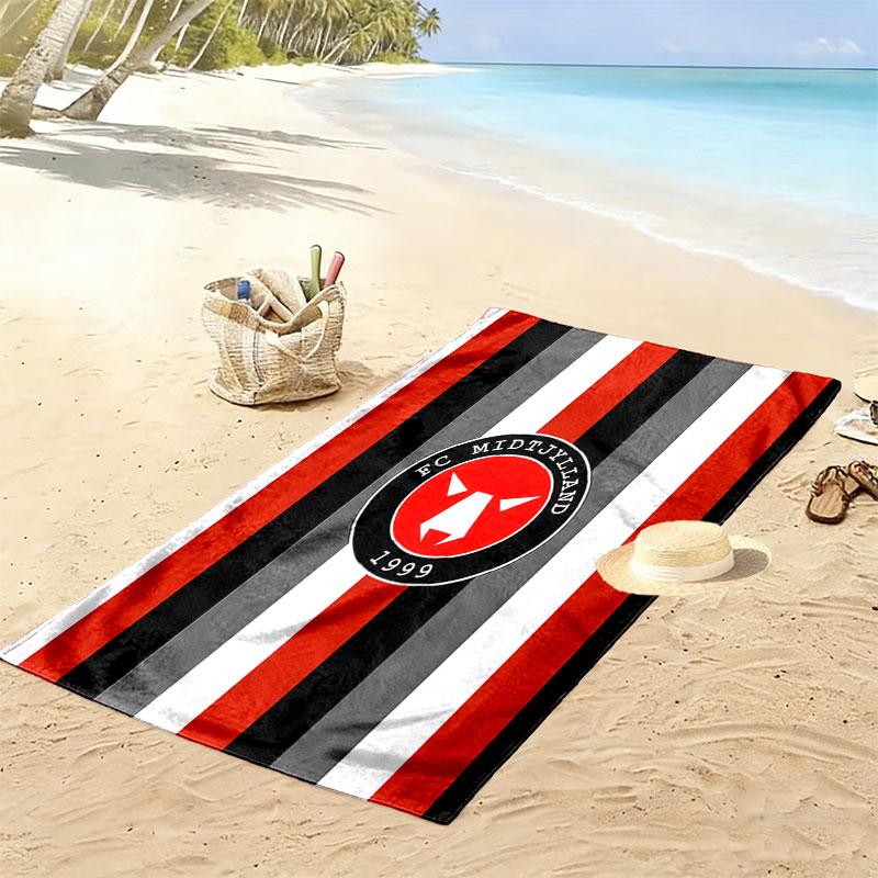 FC Midtjylland1 Print Beach Towel, Large Soft Quick Dry Towel for Beach Camping Swimming