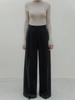 Memua Herringbone Maxi Wide Slacks (Black)