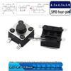 SMD Tactile Micro Switch 4.5x4.5mm, Height Options: 3.8-9mm, Copper Pins