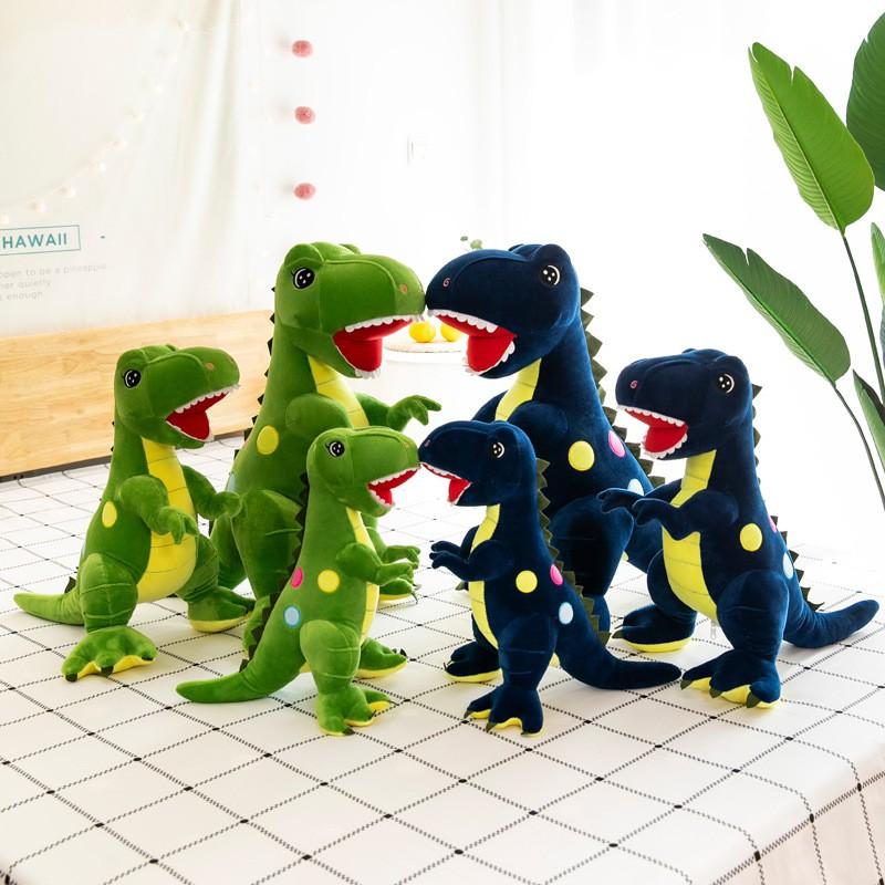Plush Tyrannosaurus Rex Toy Kids Ages 7-14 Soft Short-Pile Stuffed Dinosaur Pillow Green Or Blue 45120cm