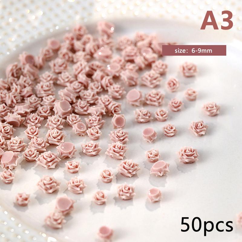 

50 шт. 3D разноцветные розы цветы смоляной клей для ногтей стразы украшения маникюр кавайные подвески A3