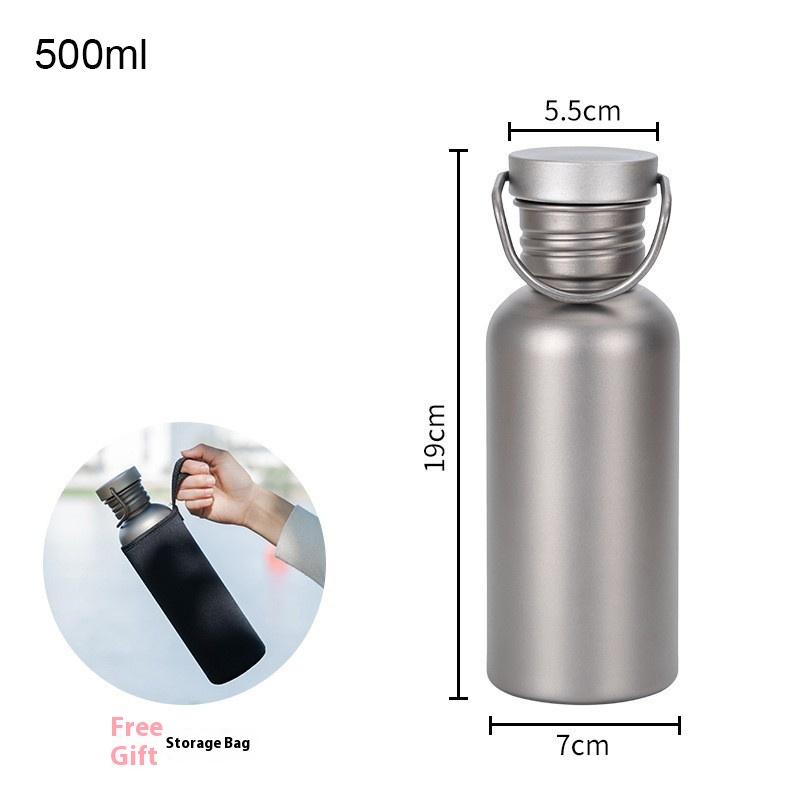 

500ml 600ml 750ml Titanium Water Bottle Reusable Outdoor Camping Supplies Tourism Sports Cycling Hiking Camping Water Bottle