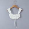 Europäischer Stil Damen Weiß Kurzarm Schnürung Baumwolle Oberteil - Frühjahr 2026 Kollektion
