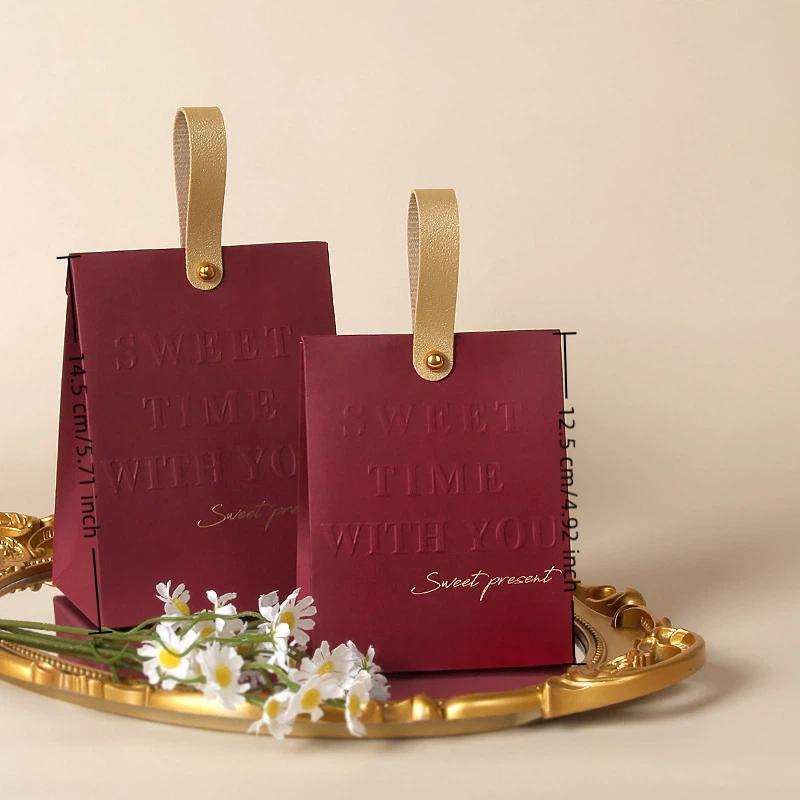 10 Pezzi Scatola Regalo Portatile Creativa Carta per Caramelle Matrimonio di Alta Gamma Scatola di Carta per Confezionamento Feste