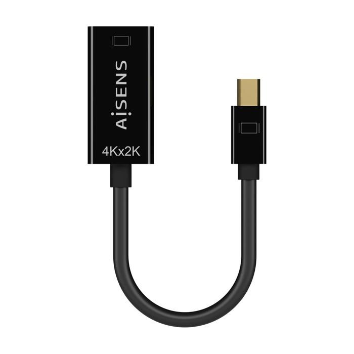 Convertisseur Mini DP vers HDMI - AISENS - A125-0643 - 4K@30Hz - Noir - 15 cm