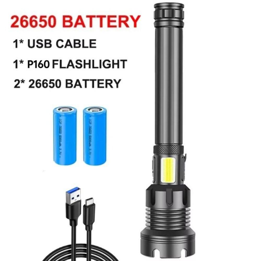 LED XHP160 Most Powerful Flashlight 8-core USB Rechargeable Torch Zoomable 26650 Battery Defensive Hand Lamp for Camping Hunting