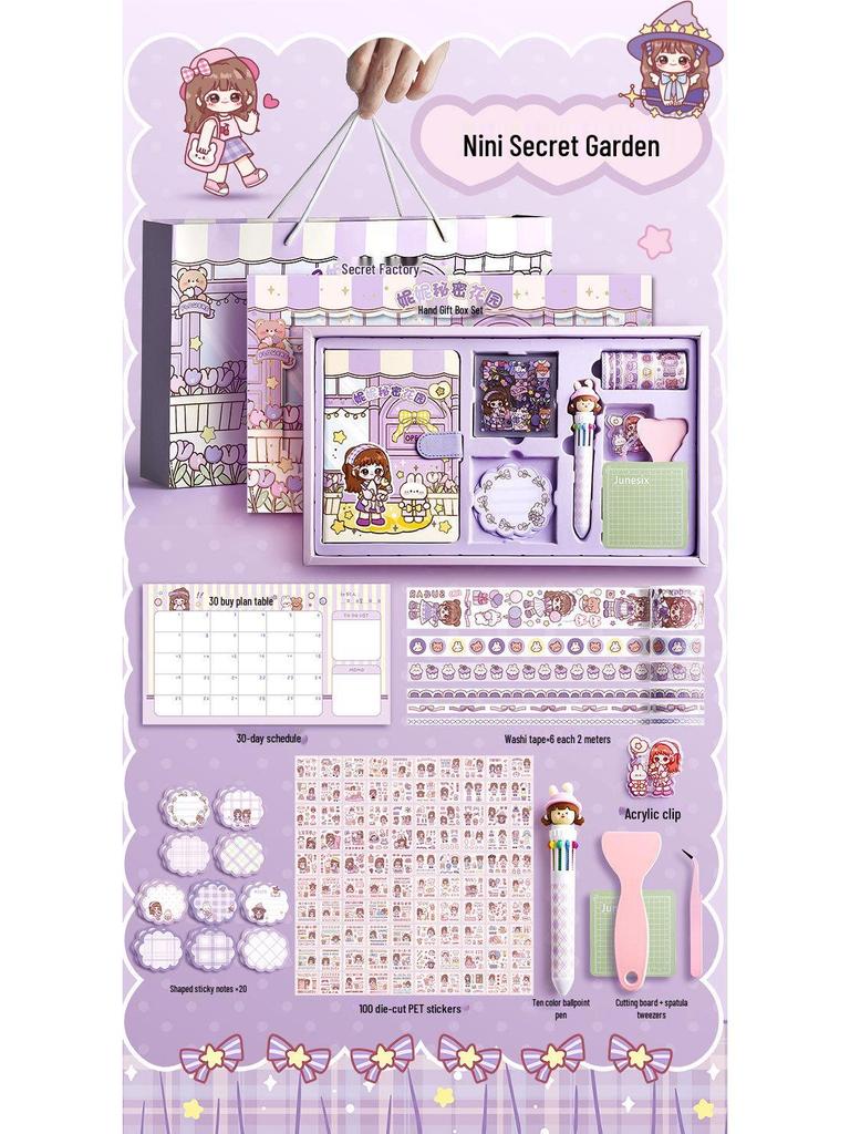 Children's Cute Journal & Planner Set with Stickers: Big Gift Box for Girls