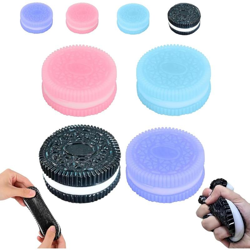 Sušenka Squishy Antistresová hračka, Ručně vyrobená silikonová antistresová squishy hračka, Zábavné antistresové hračky, Perfektní stolní doplněk pro úzkost a relaxaci (Modrý)