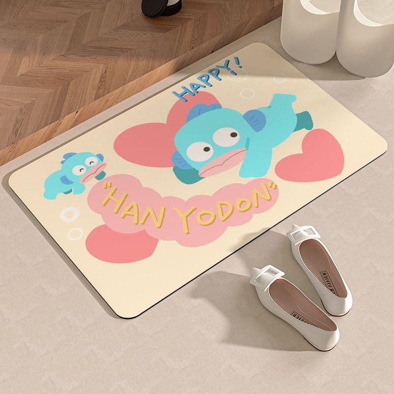 Love Ugly Fish Bathroom Quick Drying Toilet Door Foot Mat Toilet Household Absorbent Non-slip Mat Bathroom Door Mat