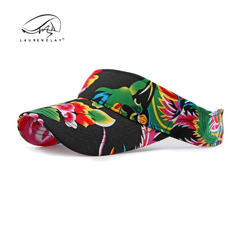 Hat Women's big flower cloth hat Spring and summer outdoor sun protection visor Hat Empty top hat Casual cap