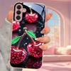 Cherry Painted Hard Phone Case For Samsung S25 Ultra S26 S24 S23 S22 S 25 Plus S21 S20 FE Cases Tempered Glass Back Cover Funda