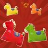 Horse Year Lucky Plush Cushion With Pp Cotton Filling For Home Decor And Gift