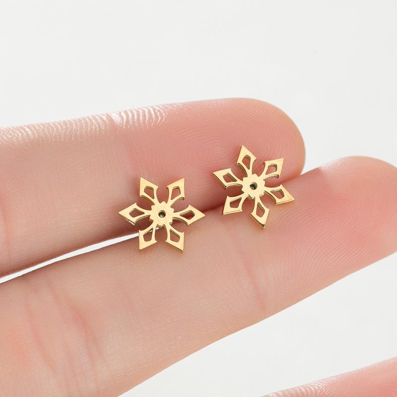 Unisex Stainless Steel Punk Musical Note Earrings with Whirlwind Design