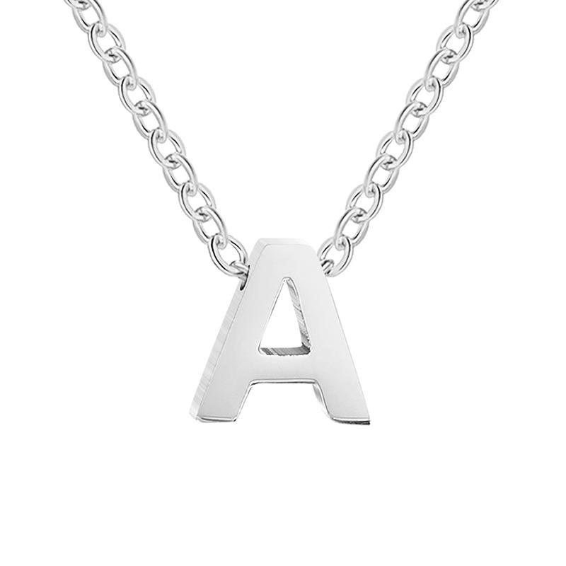 eManco Gold-Plated Stainless Steel Letter Necklace with European & American Pendant