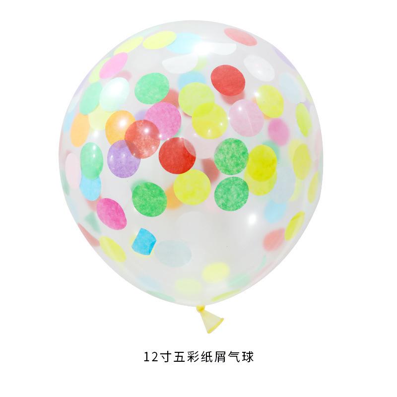 

12 Inch Round Sequined Transparent Latex Balloon Birthday Wedding Opening Event Shopping Mall Decoration Party Decoration Supplies 12 inch confetti balloon